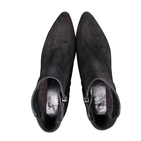 Aquatalia Shoes Womens 8 Booties Franca Ankle Boot Leather Almond Toe Black Zip - Picture 8 of 15